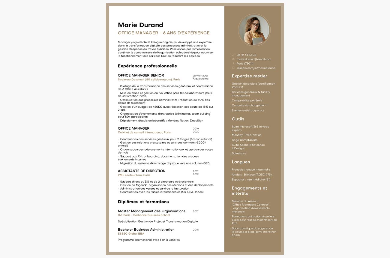 cv office manager
